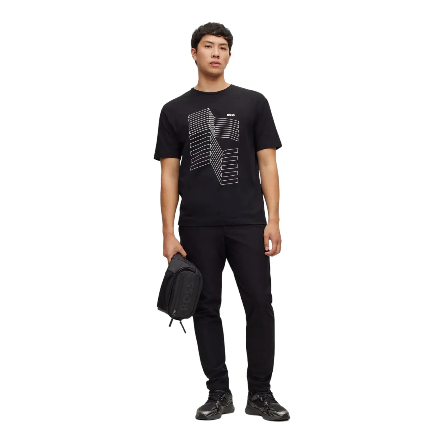 BOSS Relaxed-Fit T-Shirt in Stretch Cotton with Logo Artwork 50501231-001 sold by J&Z Couture product image thumbnail 3