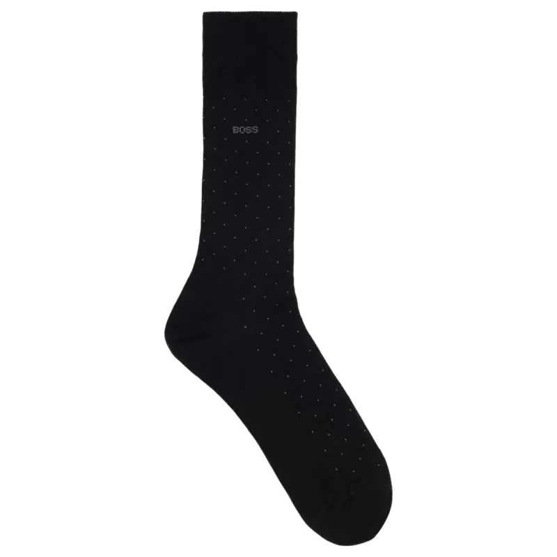 BOSS Regular-Length Socks In a Mercerised-Cotton Blend 50469996 001 sold by J&Z Couture