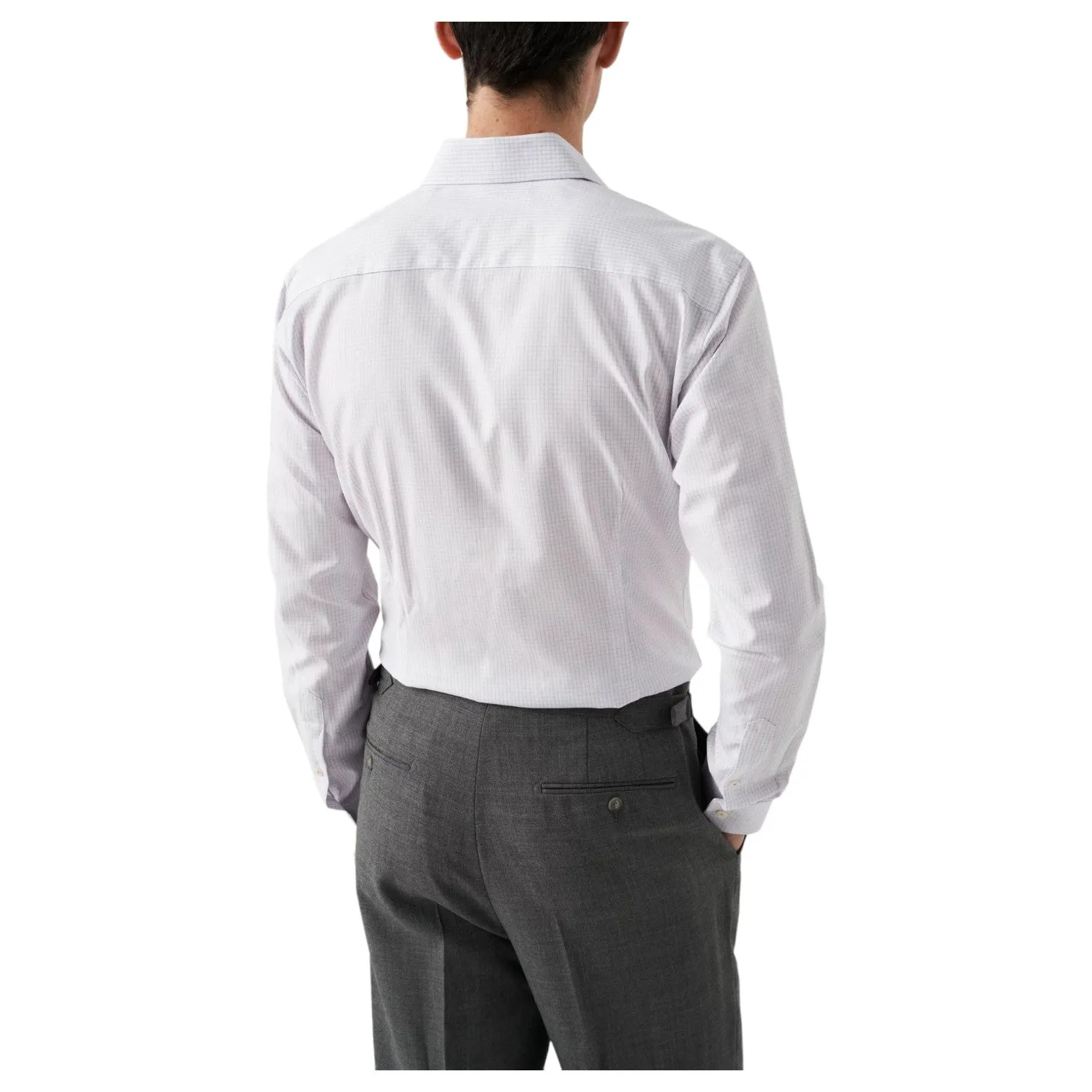 Eton Pink Checked Cotton & TENCEL™ Lyocell Shirt 100011655 71 sold by J&Z Couture product image thumbnail 5