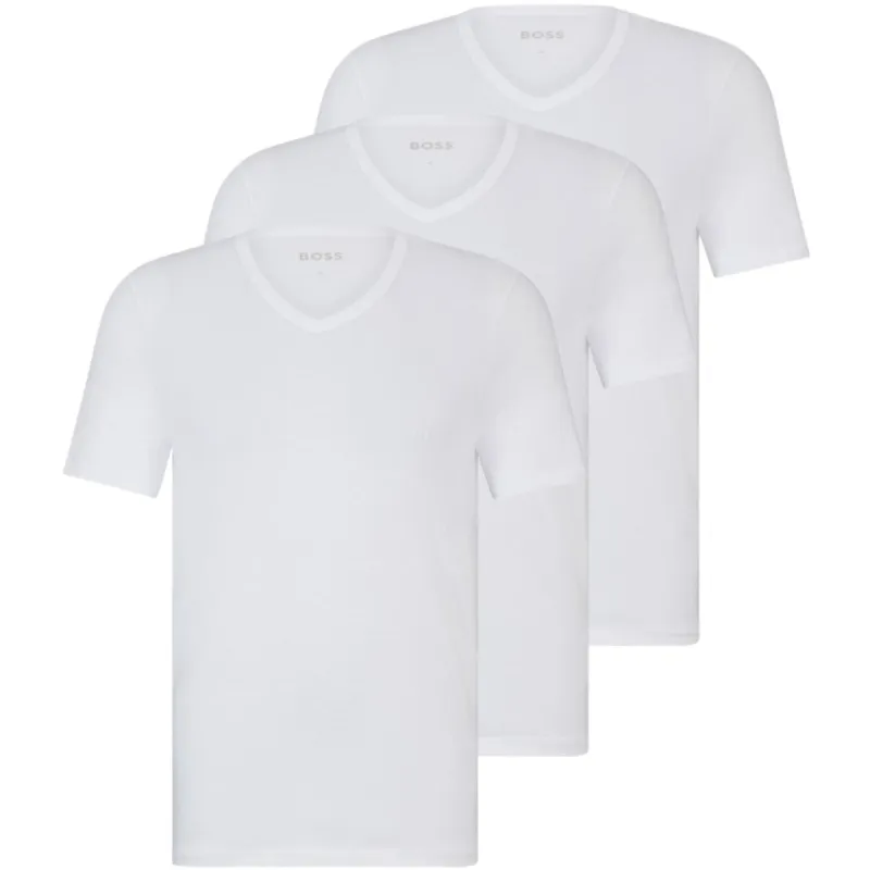 BOSS Three-Pack of V-Neck T-Shirts in Cotton Jersey  50475285-100 sold by J&Z Couture