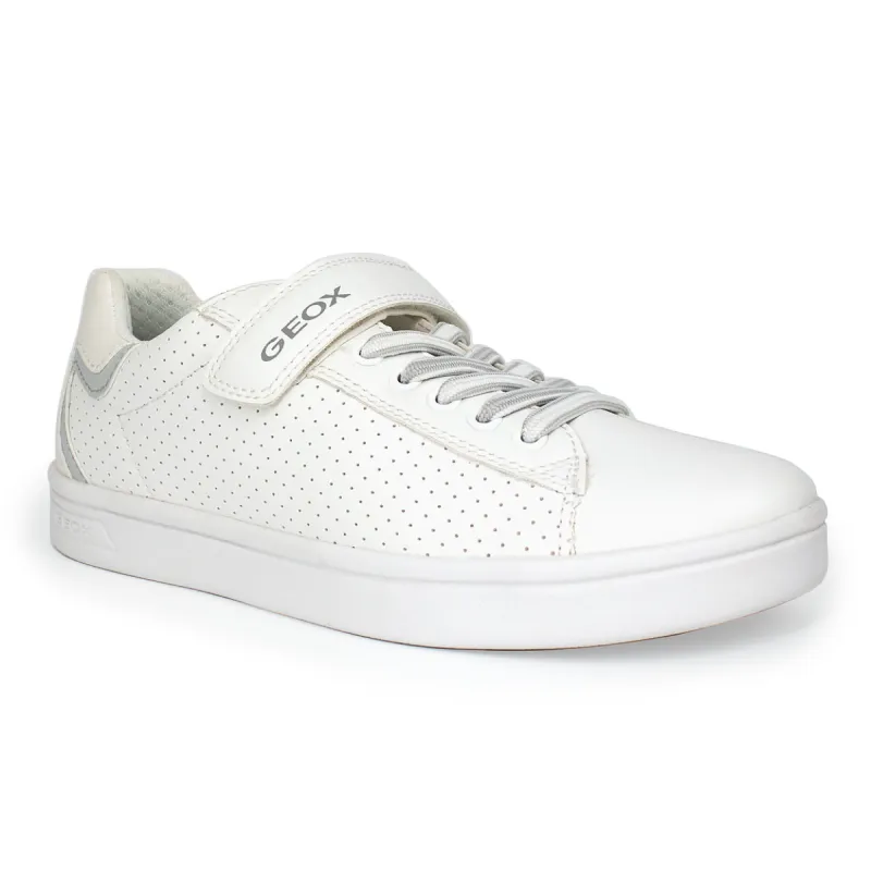 Geox Djrock Boy Sneaker in White/Light Gray J355VA-054FU-C1236 sold by J&Z Couture