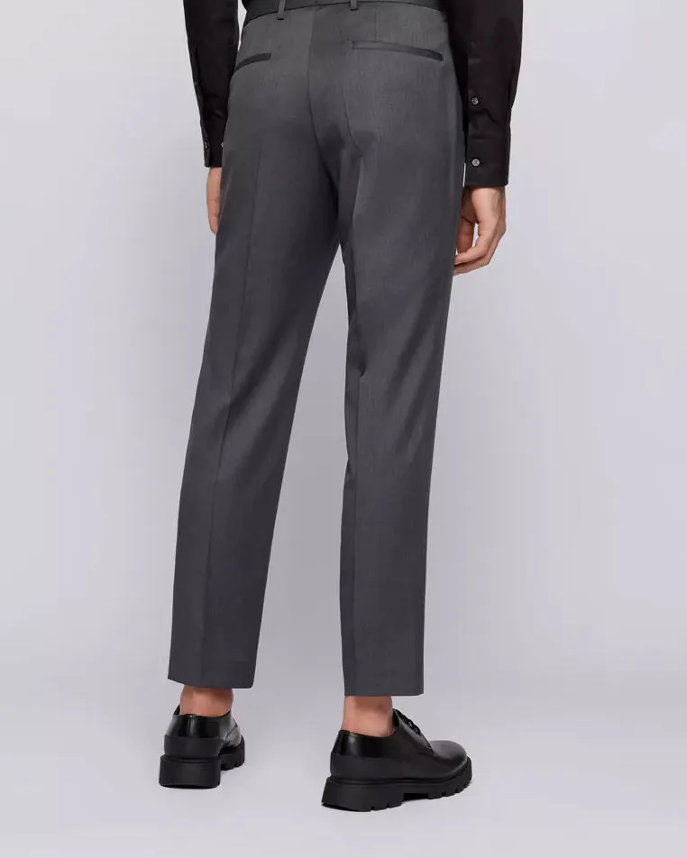 BOSS Men's Formal Trousers in Virgin-Wool Serge in Gray 50469174-021 sold by J&Z Couture product image thumbnail 5
