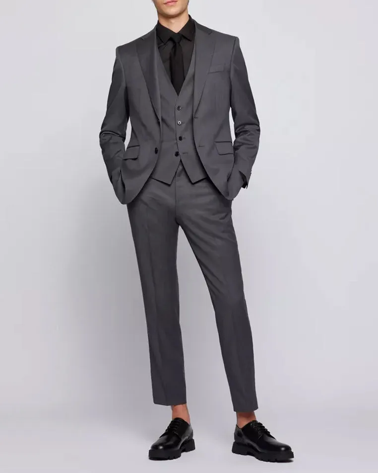 BOSS Men's Formal Trousers in Virgin-Wool Serge in Gray 50469174-021 sold by J&Z Couture product image thumbnail 3