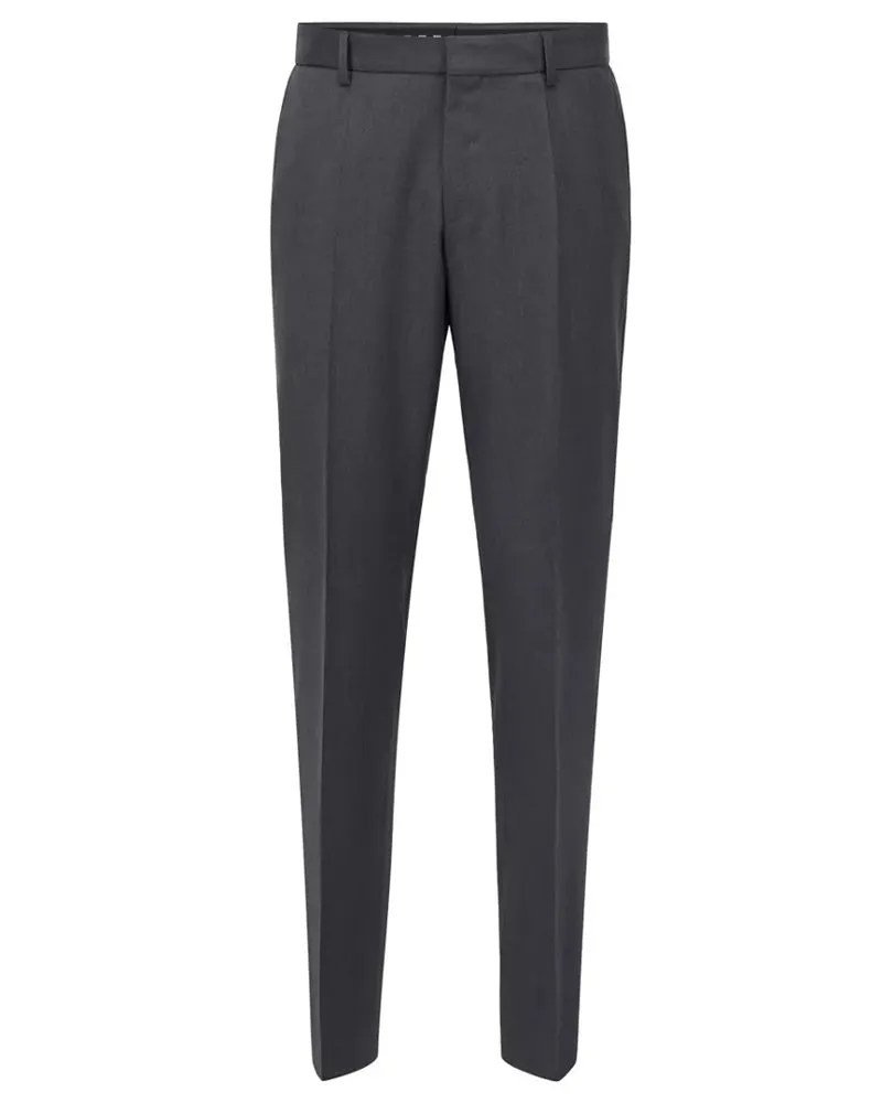 BOSS Men's Formal Trousers in Virgin-Wool Serge in Gray 50469174-021 sold by J&Z Couture product image thumbnail 2