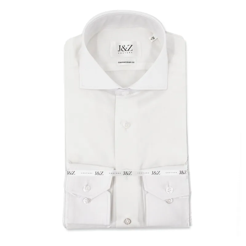 J&Z Couture White Button Down Dress Shirt, Byron - Eco Gatsby (100% Organic 120 Thread Cotton) sold by J&Z Couture