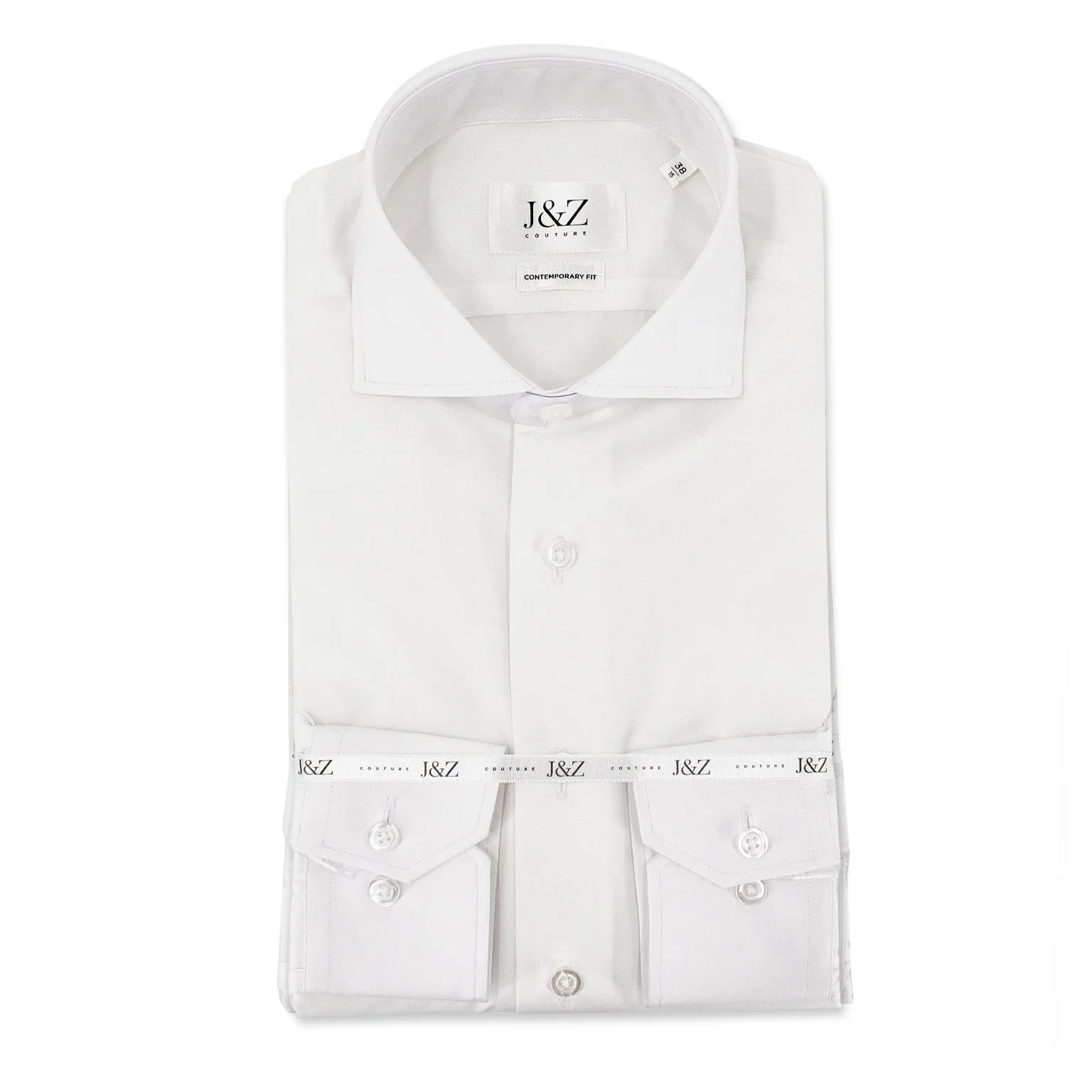 J&Z Couture White Button Down Dress Shirt, Byron - Eco Gatsby (100% Organic 120 Thread Cotton) sold by J&Z Couture
