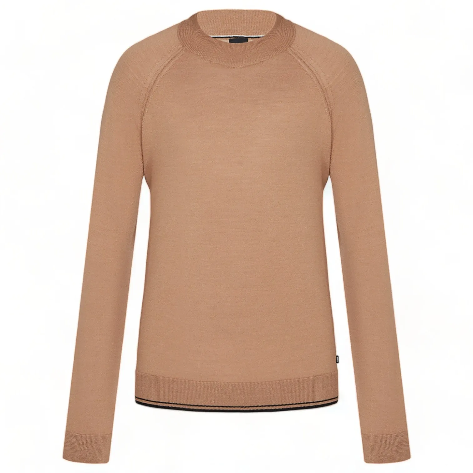 BOSS Mock-Neck Sweater In A Wool Blend - Open Brown 50506011 249 sold by J&Z Couture