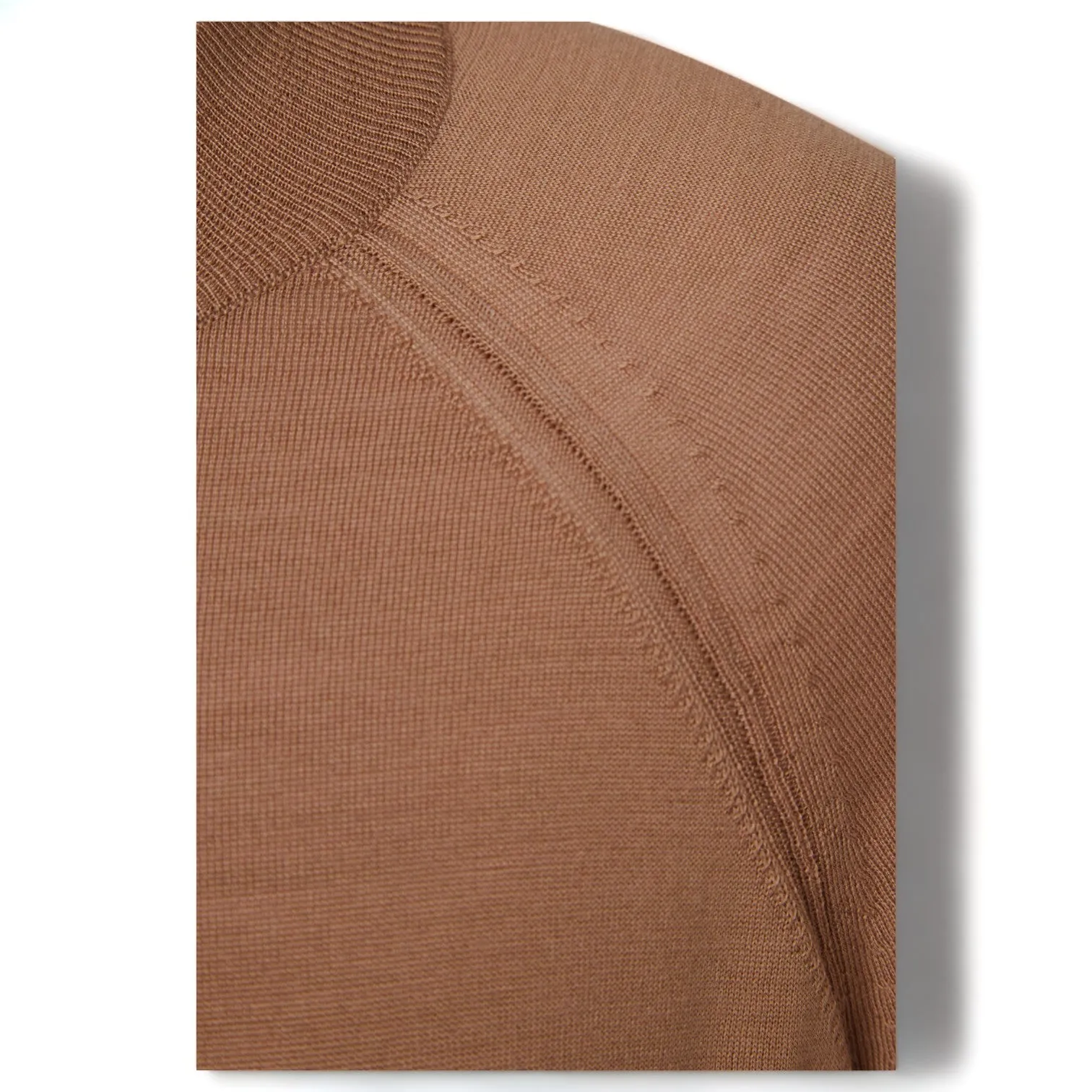 BOSS Mock-Neck Sweater In A Wool Blend - Open Brown 50506011 249 sold by J&Z Couture product image thumbnail 3