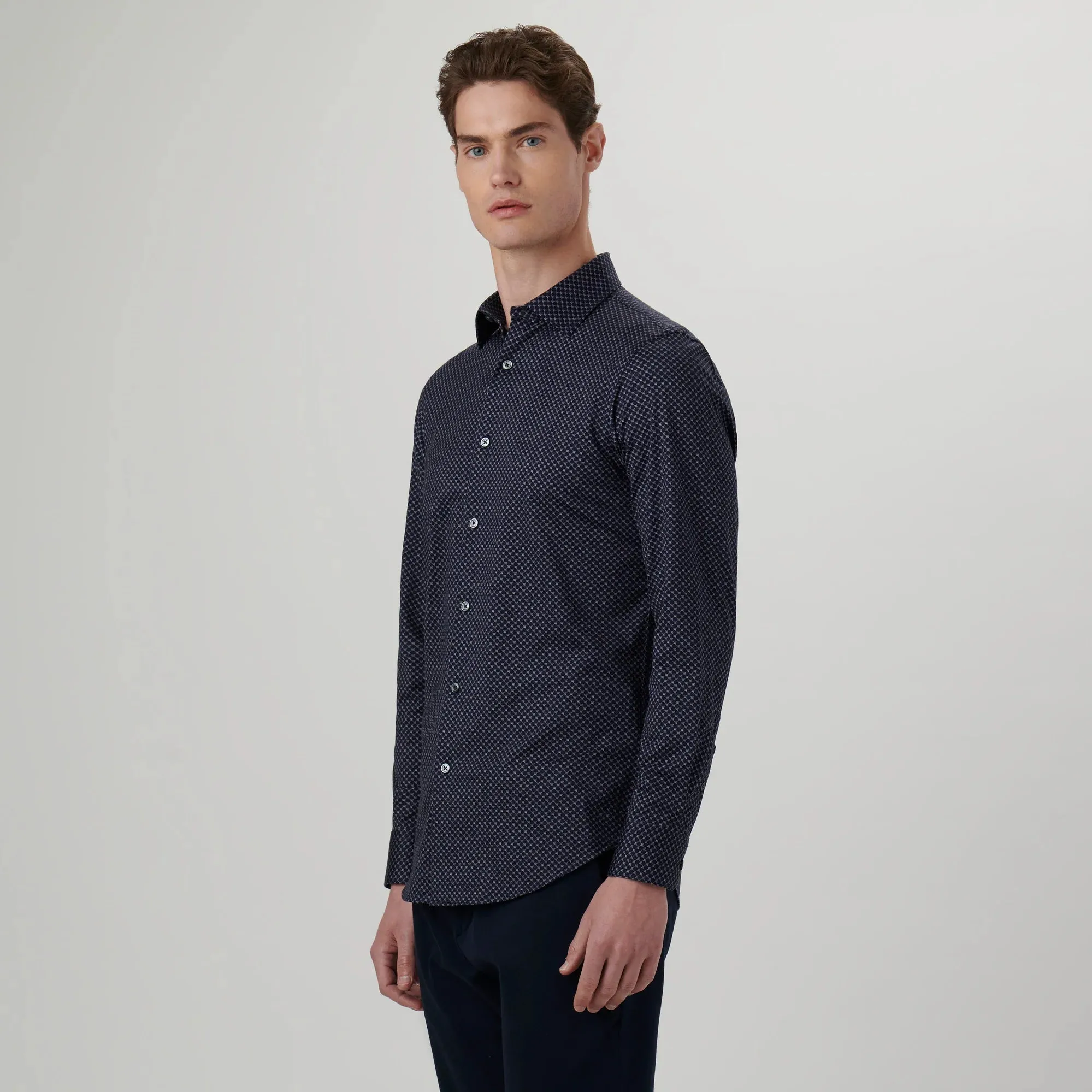 Bugatchi James Abstract OoohCotton® Shirt CF9129K60 Midnight sold by J&Z Couture product image thumbnail 2