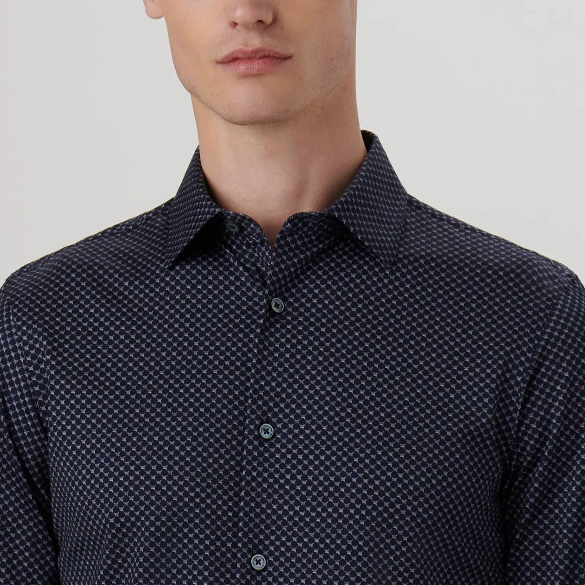 Bugatchi James Abstract OoohCotton® Shirt CF9129K60 Midnight sold by J&Z Couture product image thumbnail 5