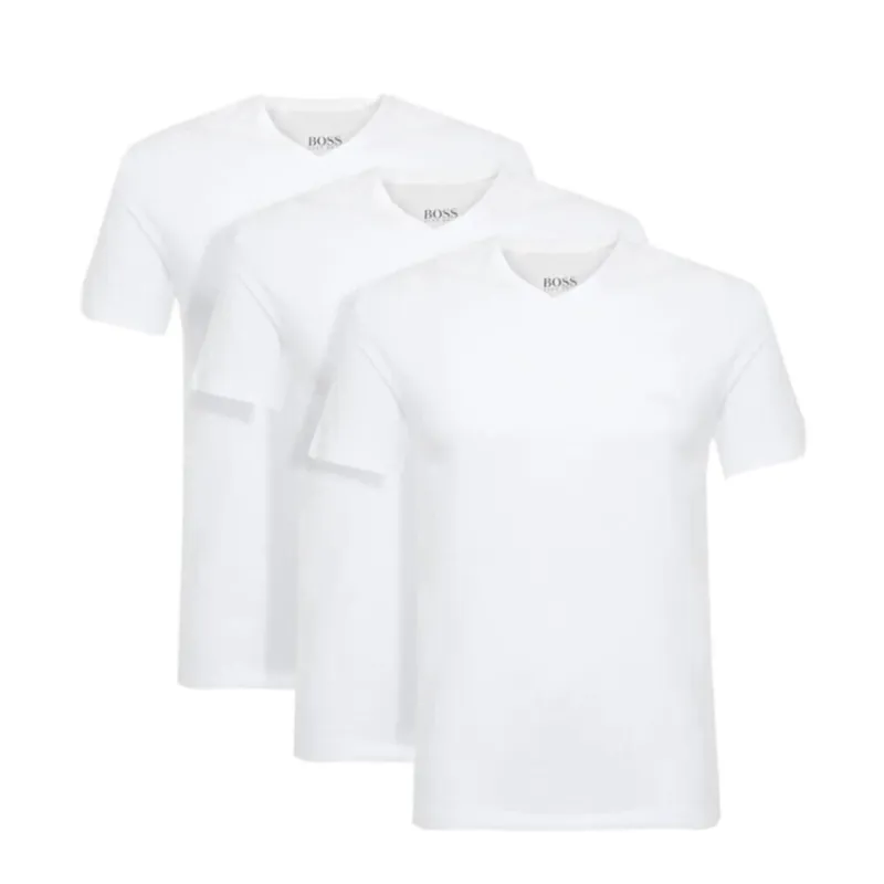 BOSS Men's Classic V-Neck Regular Fit White T-Shirt 3-Pack sold by J&Z Couture