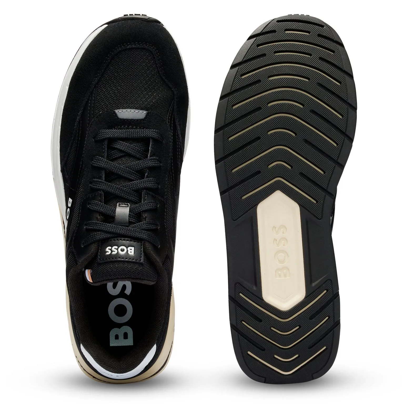 BOSS Men's Mixed-Material Lace-Up Trainers with Suede Trims 50493214-001 sold by J&Z Couture product image thumbnail 4