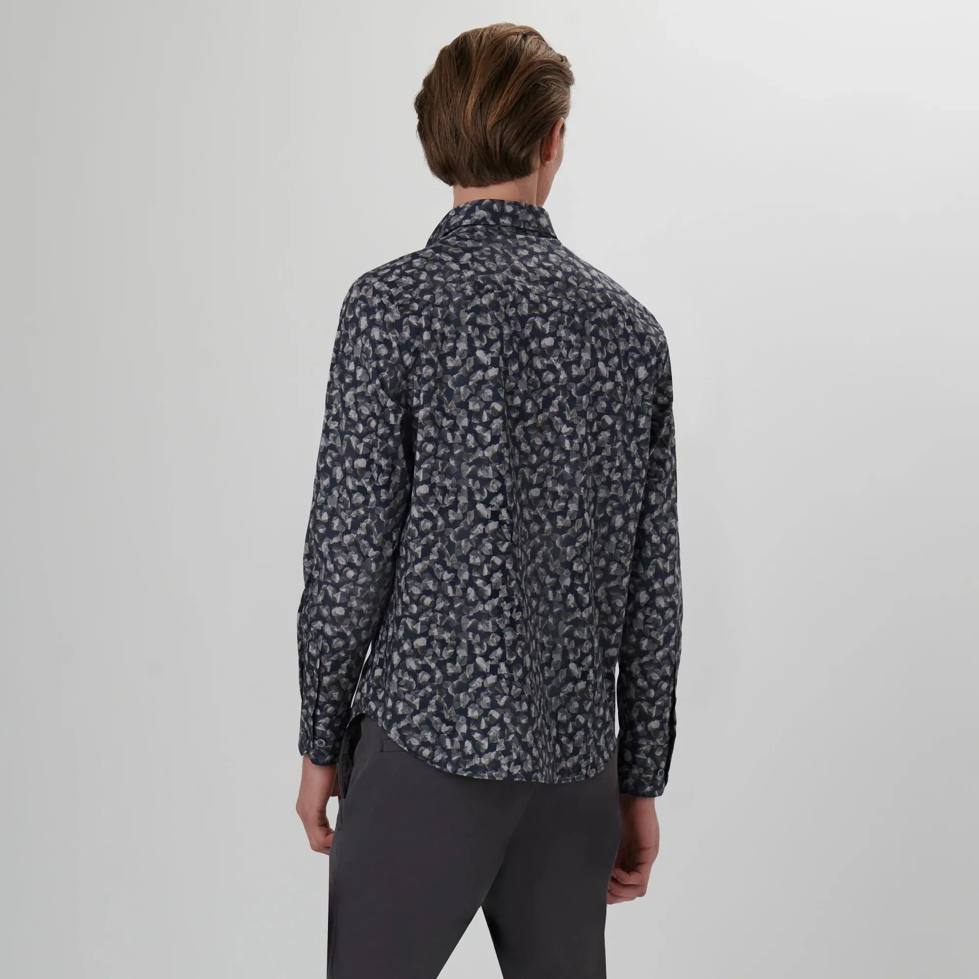 Bugatchi Julian Leaf Print Shirt CS3103L3S Chestnut sold by J&Z Couture product image thumbnail 5