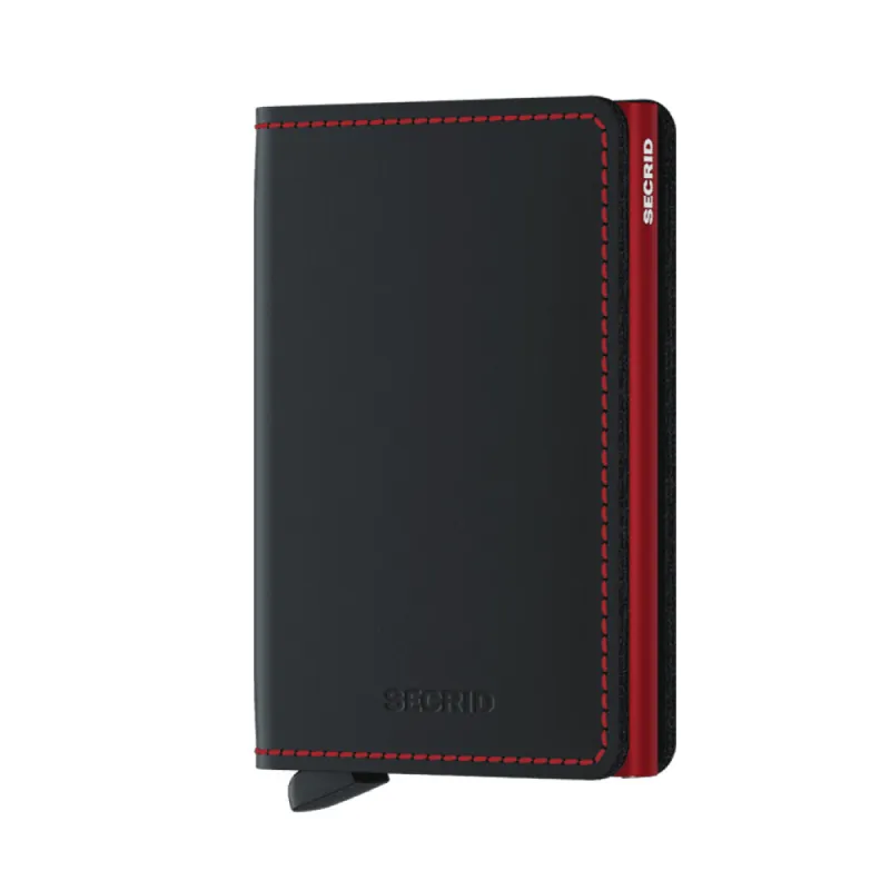 Secrid Slimwallet in Matte Black & Red sold by J&Z Couture