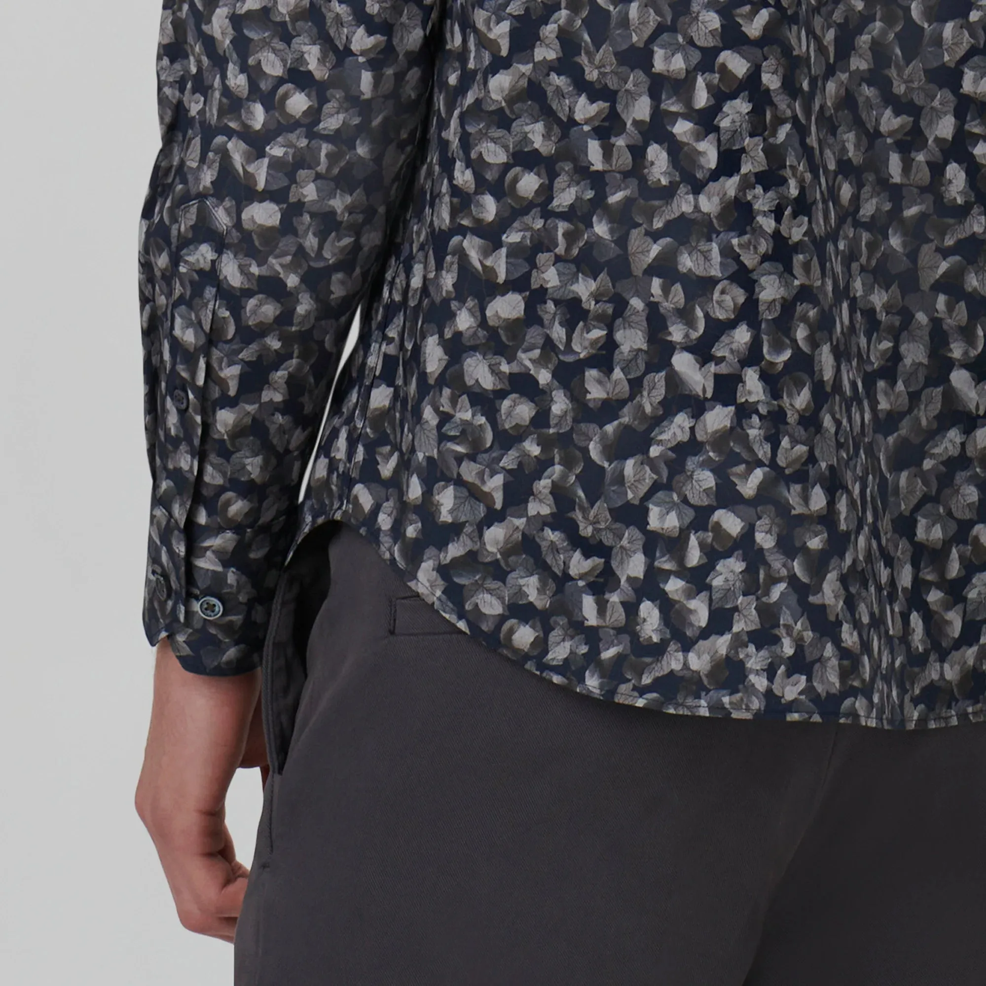 Bugatchi Julian Leaf Print Shirt CS3103L3S Chestnut sold by J&Z Couture product image thumbnail 4