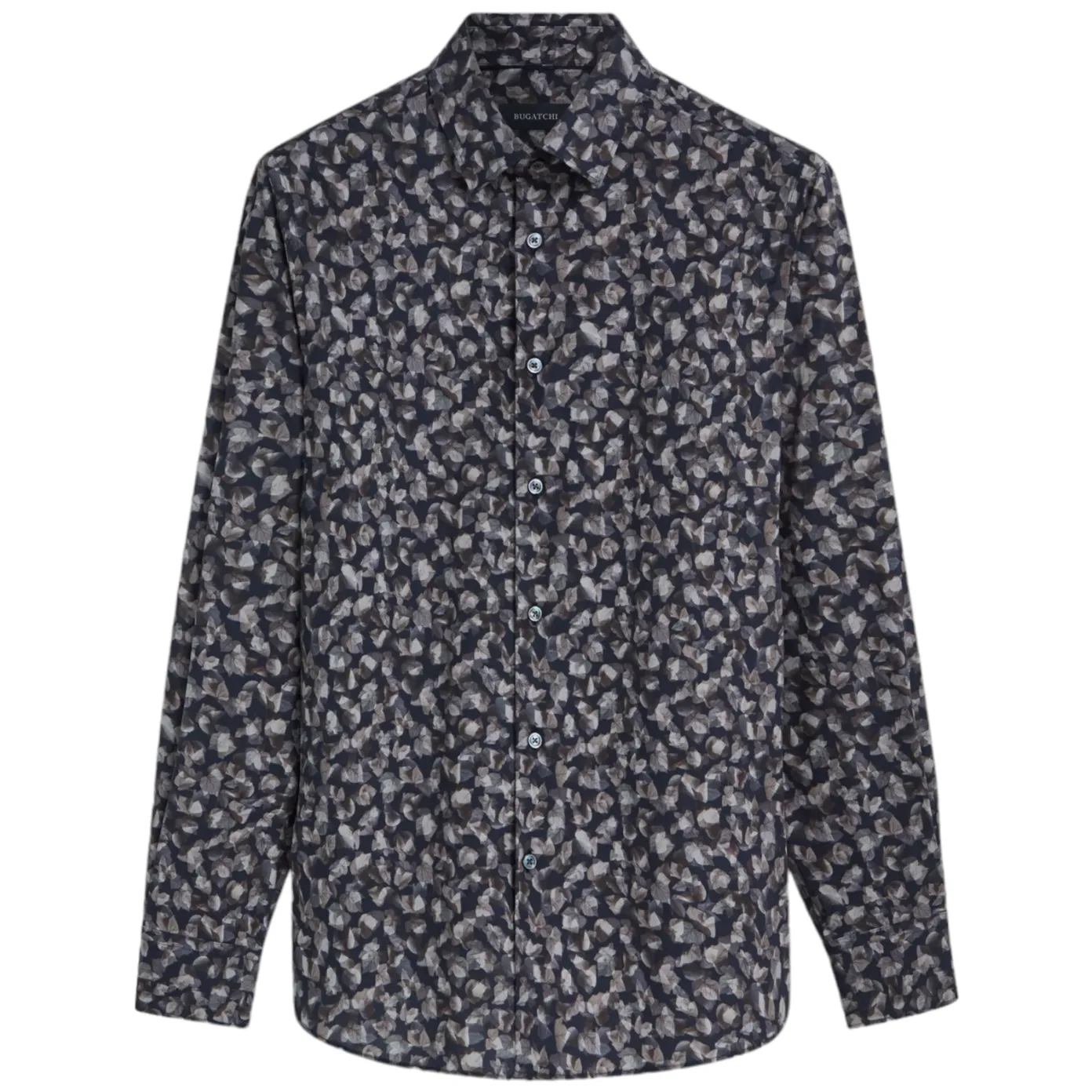 Bugatchi Julian Leaf Print Shirt CS3103L3S Chestnut sold by J&Z Couture
