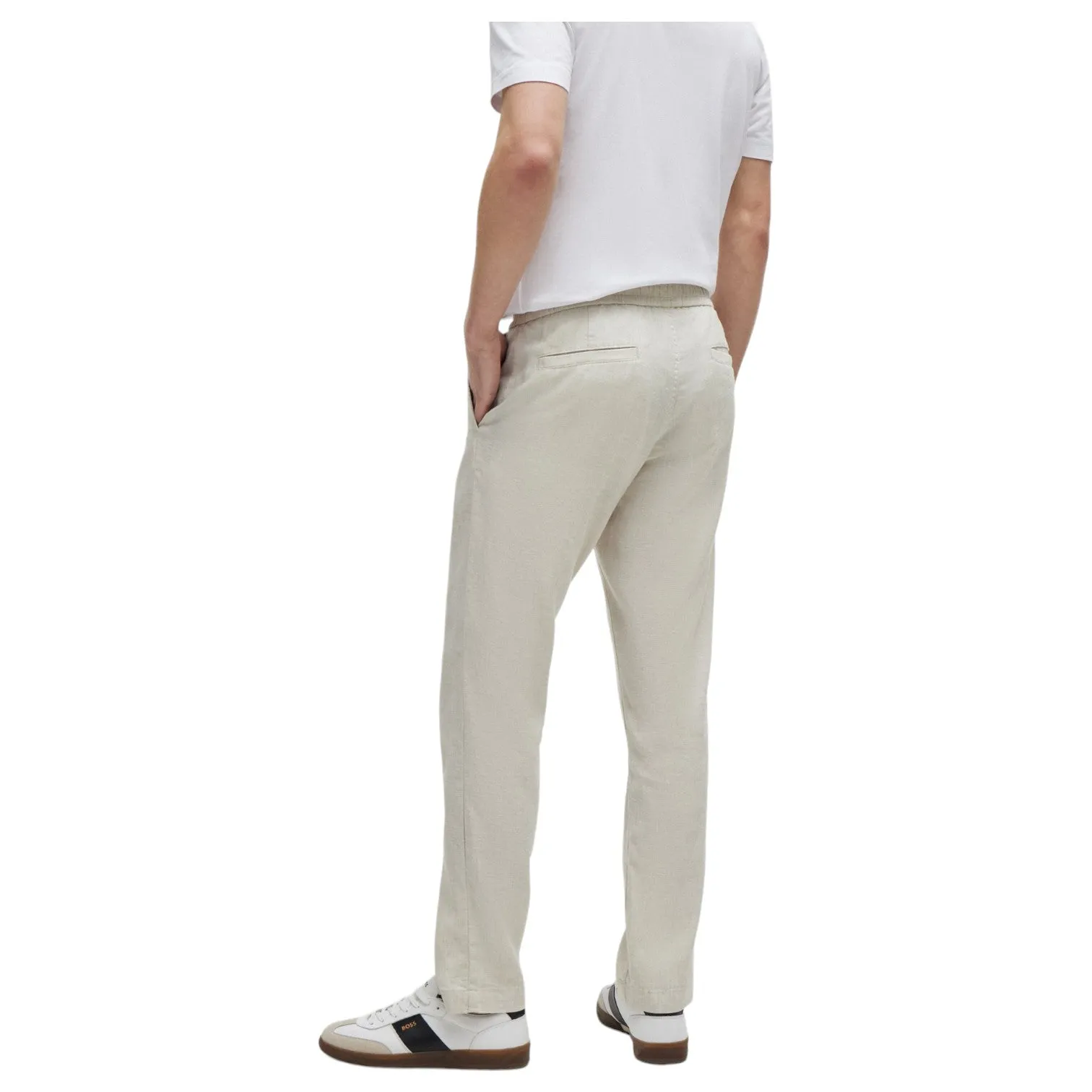 HUGO BOSS Tapered-Fit Trousers In a Linen Blend 50510867 271
