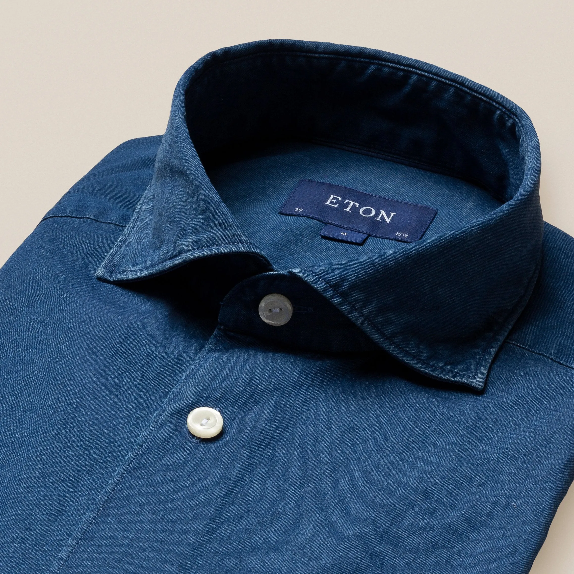 Eton Men's Slim-Fit Mid-Blue Lightweight Denim Shirt 980184580 28 sold by J&Z Couture product image thumbnail 5