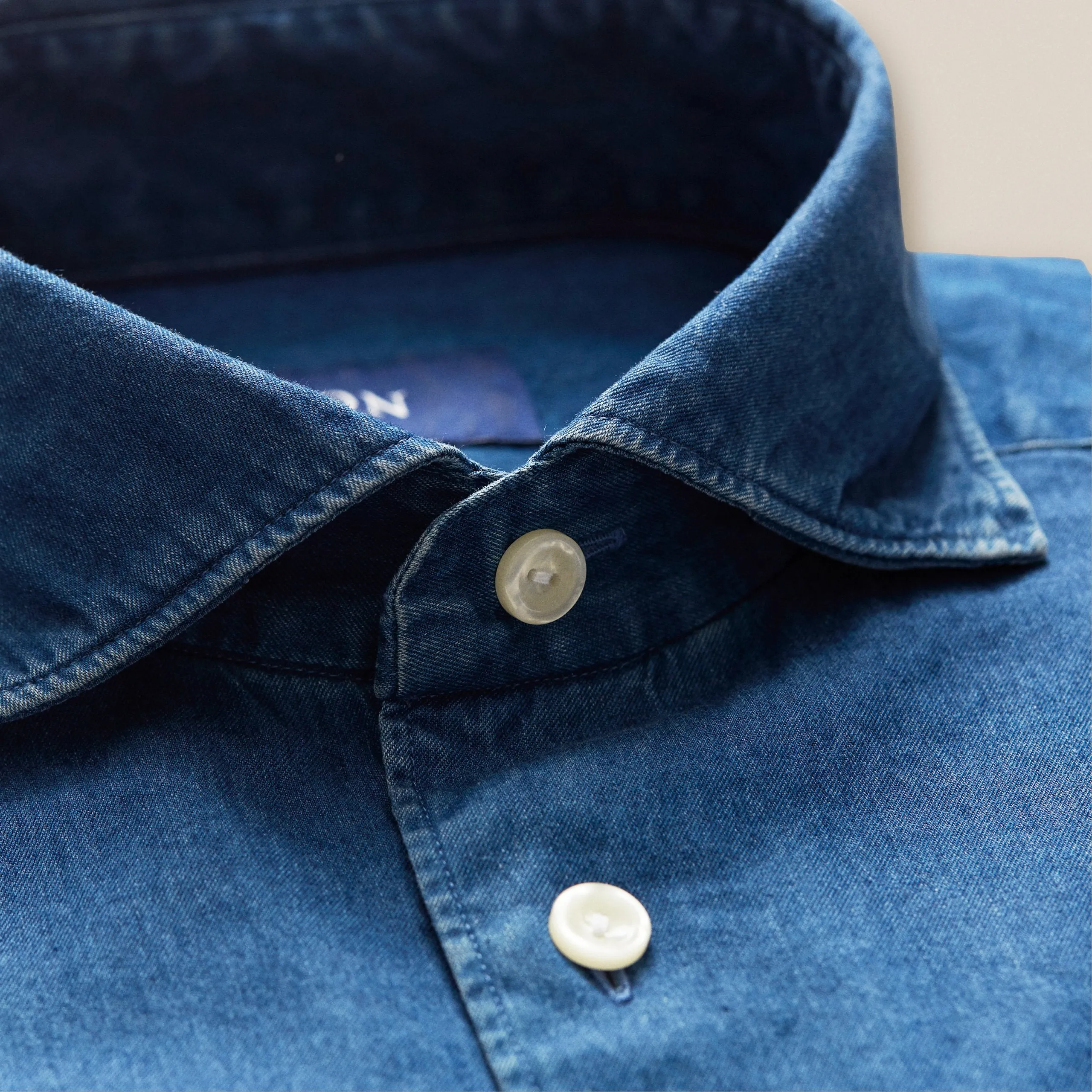 Eton Men's Slim-Fit Mid-Blue Lightweight Denim Shirt 980184580 28 sold by J&Z Couture product image thumbnail 3