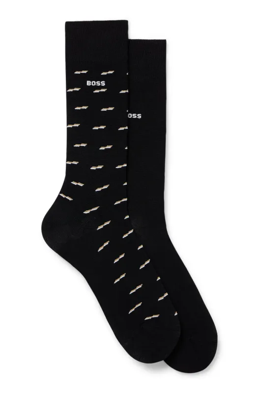 BOSS Two-Pack of Regular Length Socks in a Cotton Blend  50495985-001 sold by J&Z Couture