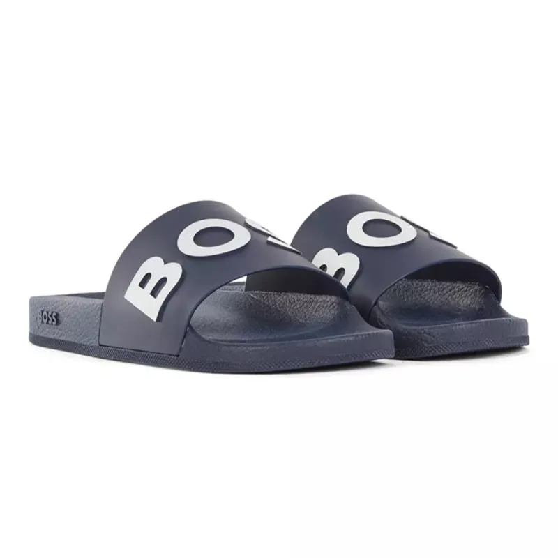 BOSS Men's Slides in Dark Blue  50471271-405 sold by J&Z Couture