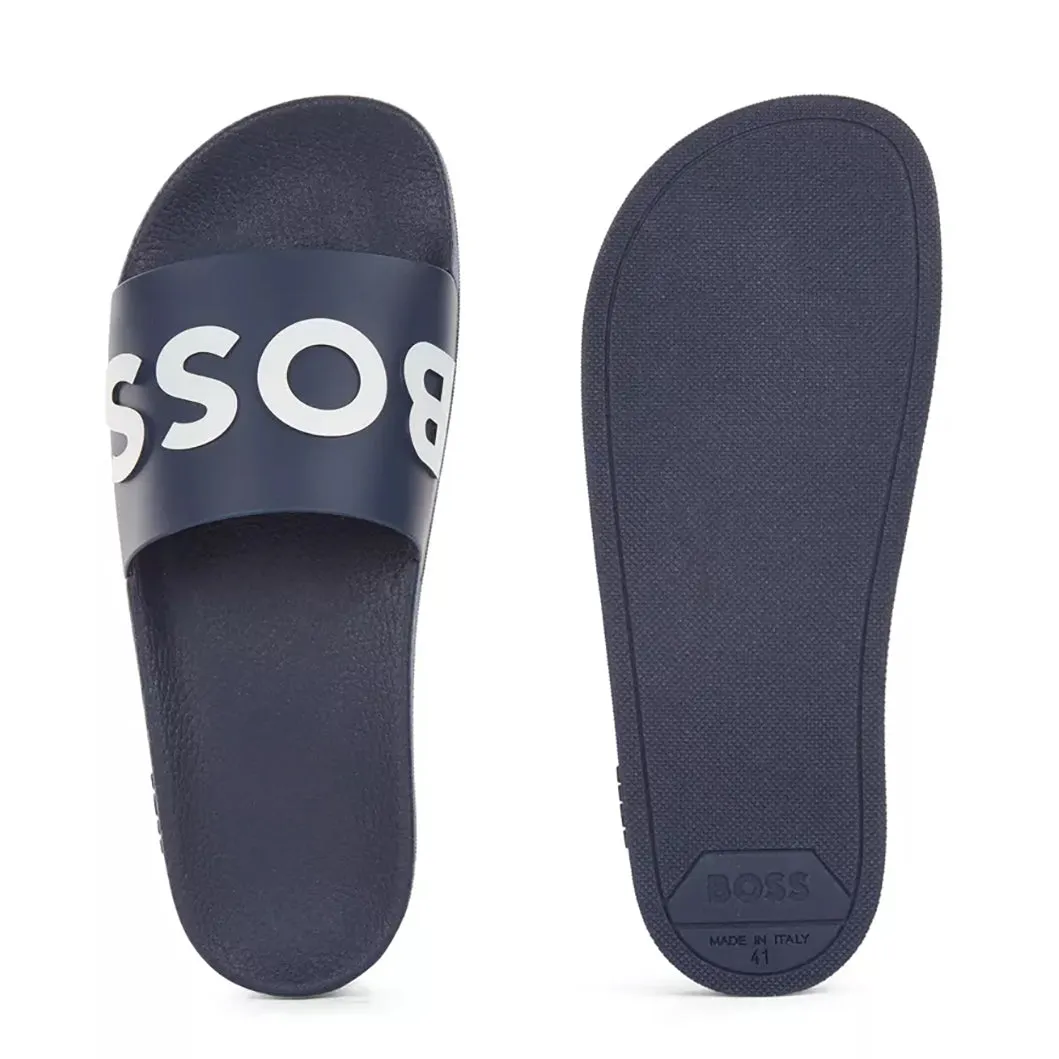 BOSS Men's Slides in Dark Blue 50471271-405 sold by J&Z Couture product image thumbnail 2
