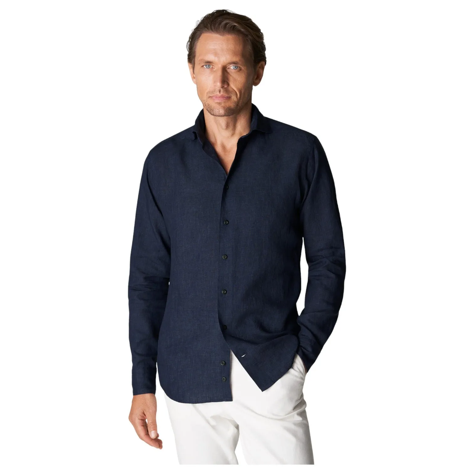 Eton Navy Linen Shirt-Wide Spread Slim Fit 100004420 29 sold by J&Z Couture product image thumbnail 5
