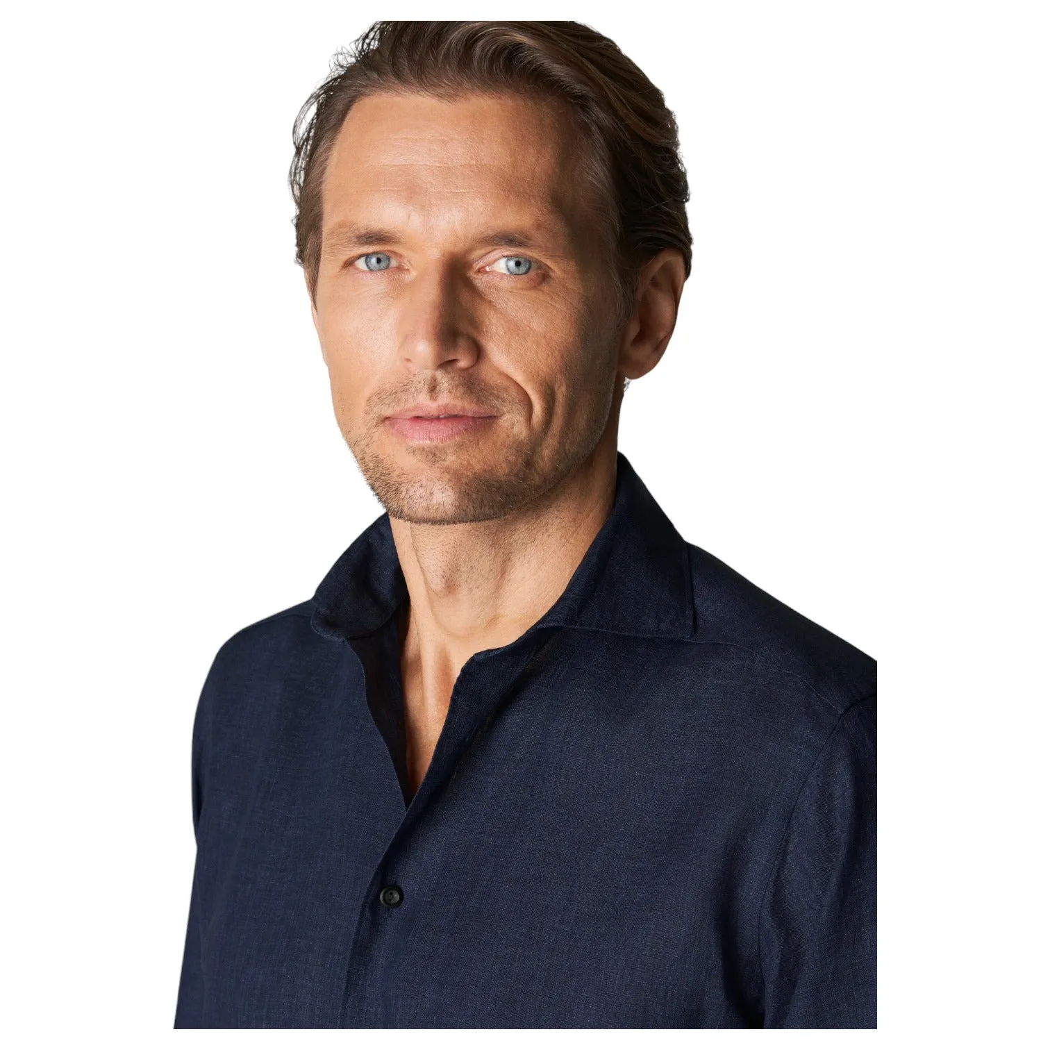 Eton Navy Linen Shirt-Wide Spread Slim Fit 100004420 29 sold by J&Z Couture product image thumbnail 3