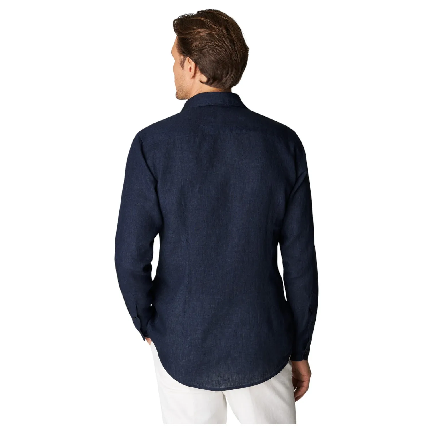 Eton Navy Linen Shirt-Wide Spread Slim Fit 100004420 29 sold by J&Z Couture product image thumbnail 2