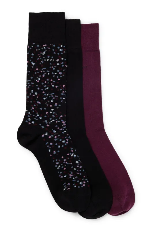 BOSS Three-Pack of Regular Length Socks in a Cotton Blend  50484005-960 sold by J&Z Couture