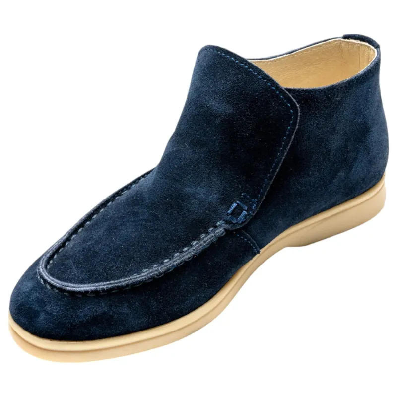AXNY Boys High Top Suede Shoes In Navy  SS4100 Navy sold by J&Z Couture