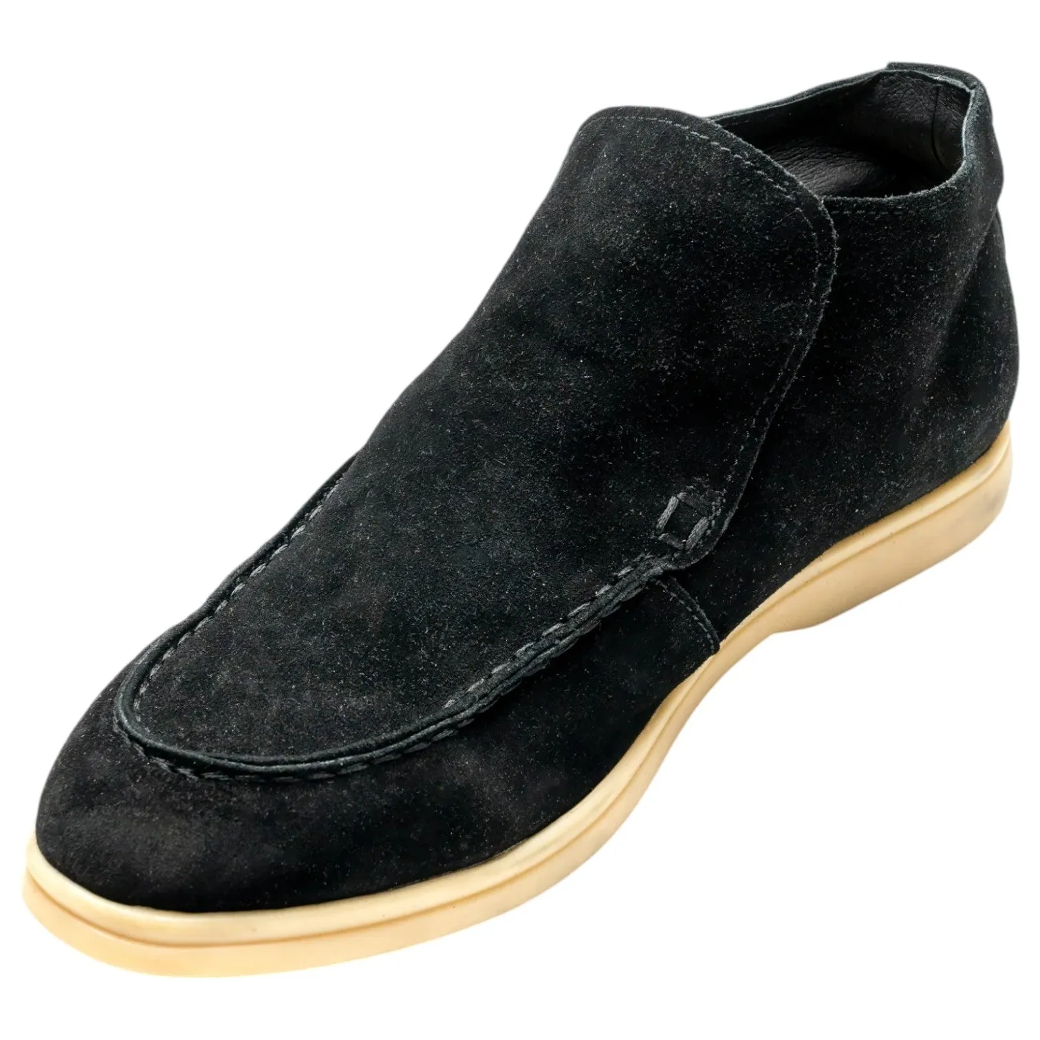 AXNY Boys High Top Suede Shoes In Black SS4100 Black sold by J&Z Couture