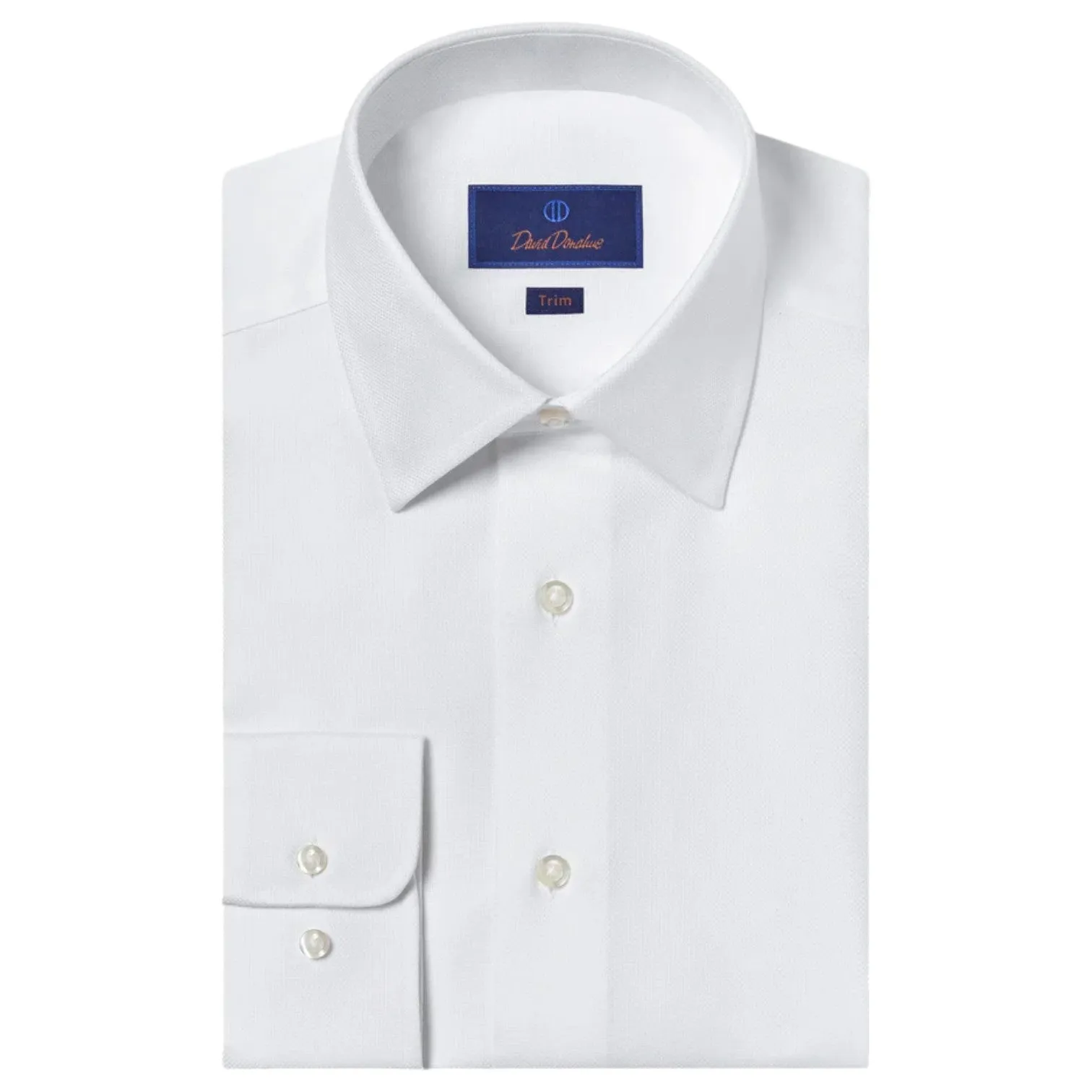 David Donahue Royal Oxford Dress Shirt In White TB7202110 White sold by J&Z Couture