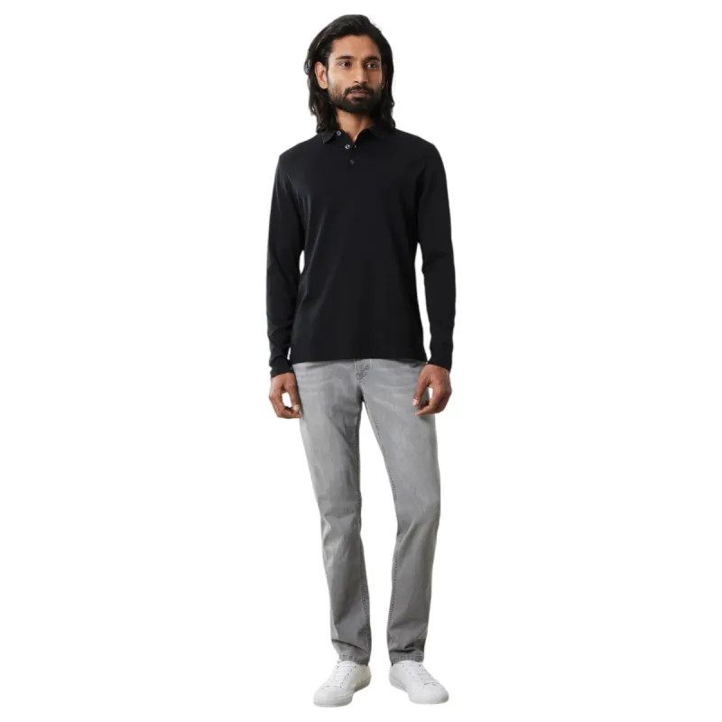 Robert Barakett Long-Sleeve Polo  RB01384 Black sold by J&Z Couture