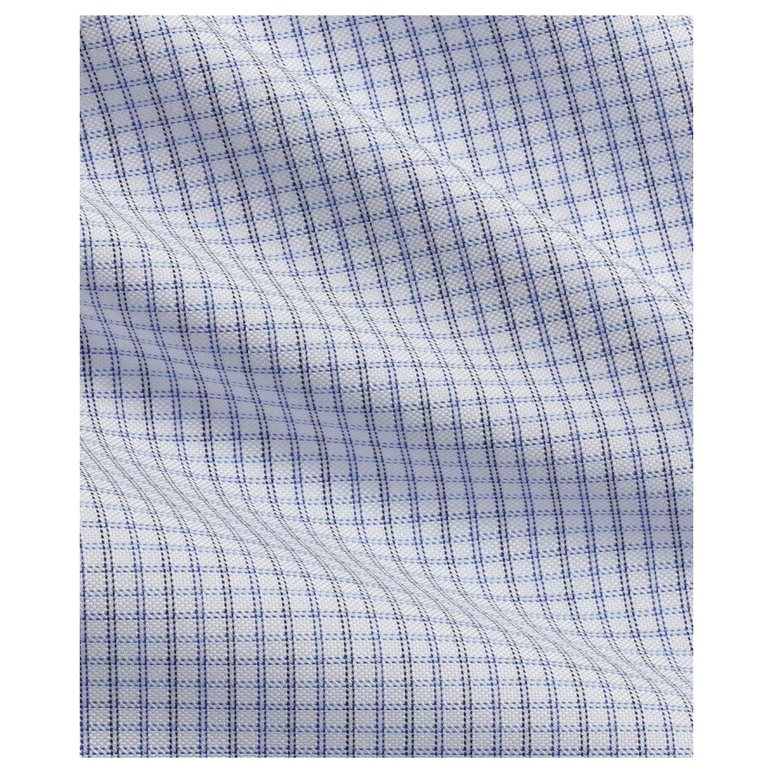 David Donahue Navy & Blue Grid Check Men's Dress Shirt TBSP09859474 Navy & Blue sold by J&Z Couture product image thumbnail 3