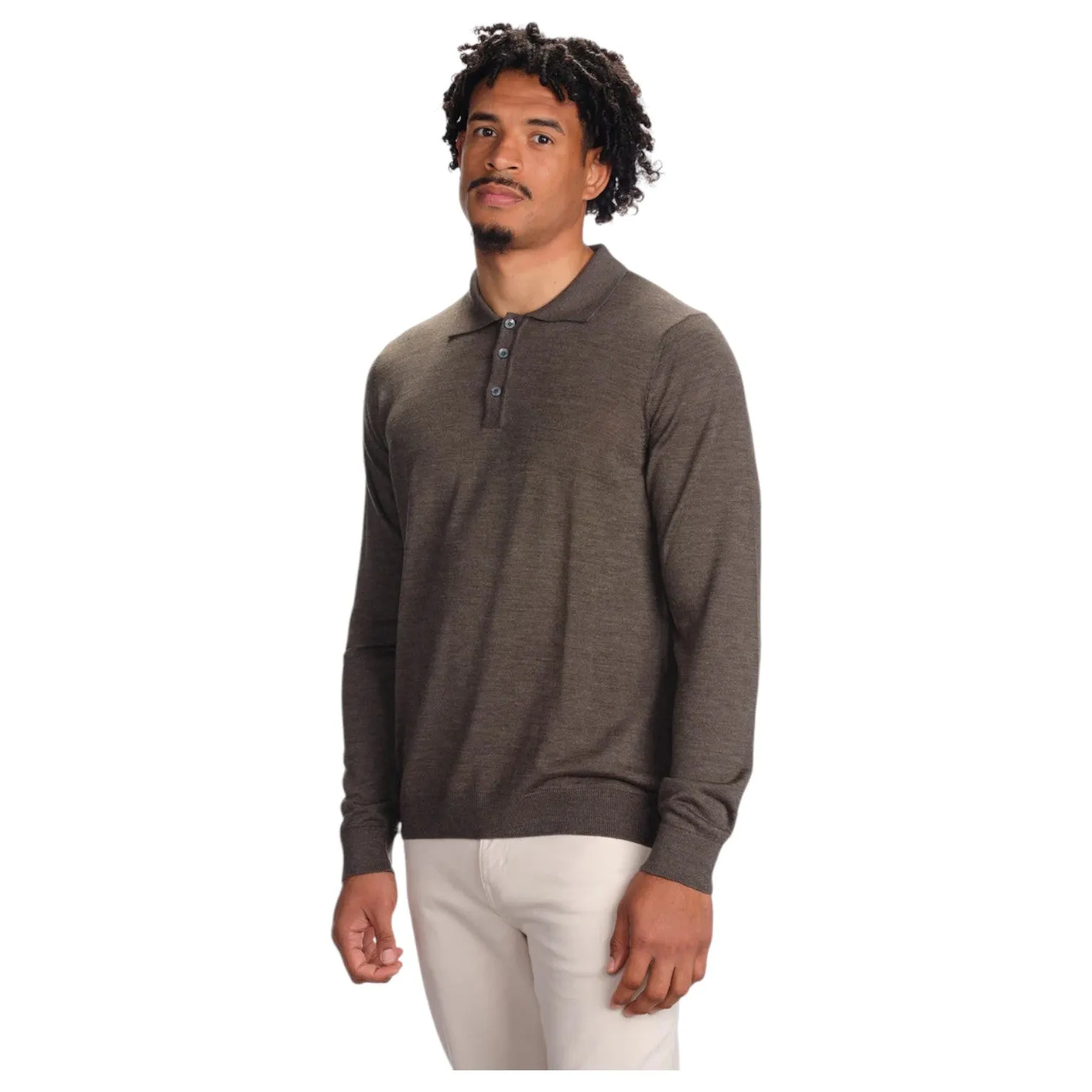 Garnet Long Sleeve Polo Sweater 7002-17 Brown sold by J&Z Couture product image thumbnail 2