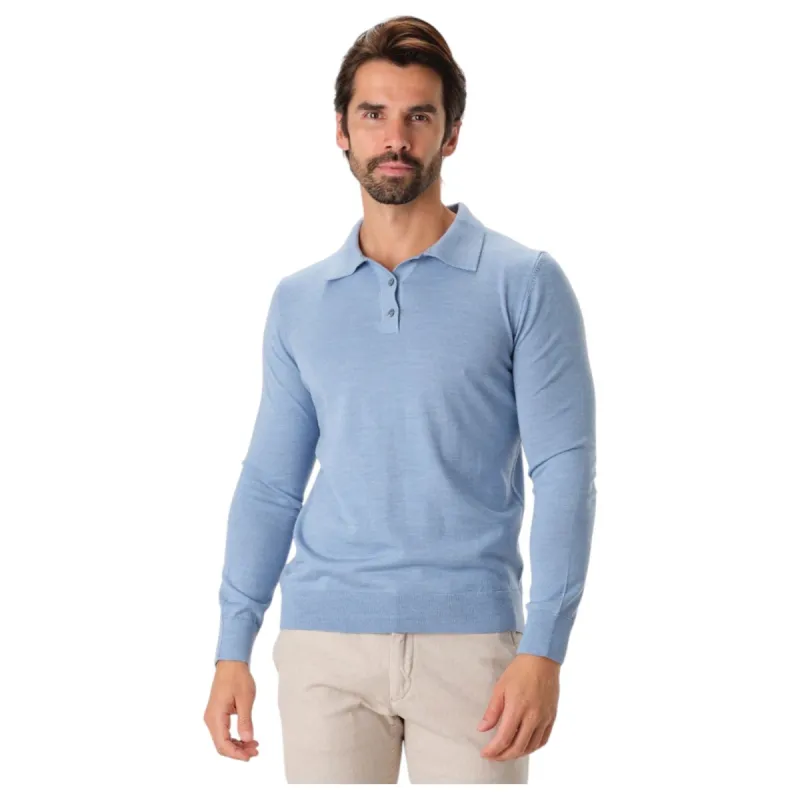 Garnet Long Sleeve Polo Sweater  7002-19 Lake sold by J&Z Couture