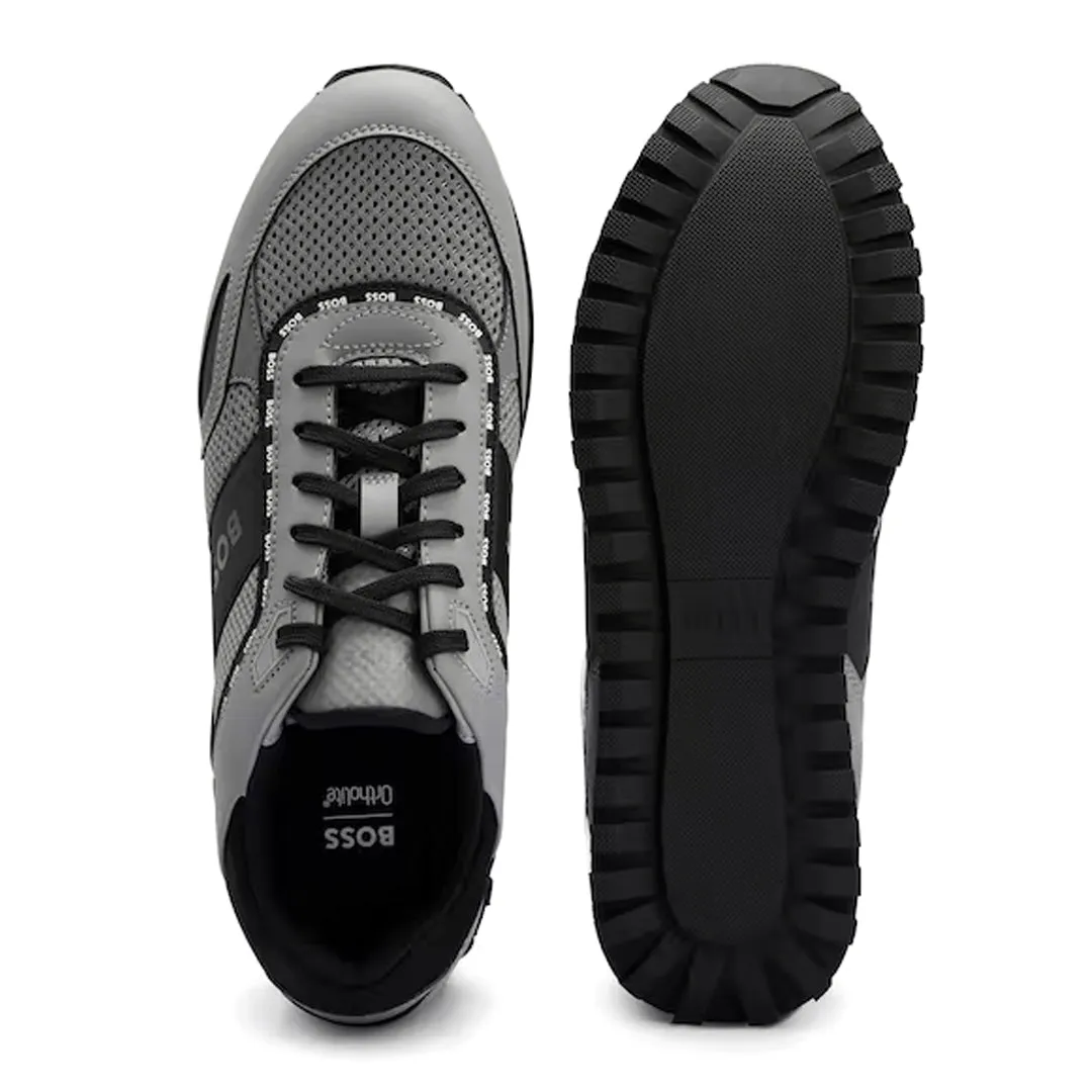 BOSS Men's Parkour Trainers with Logo Details in Gray and Black 50485704-060 sold by J&Z Couture product image thumbnail 3