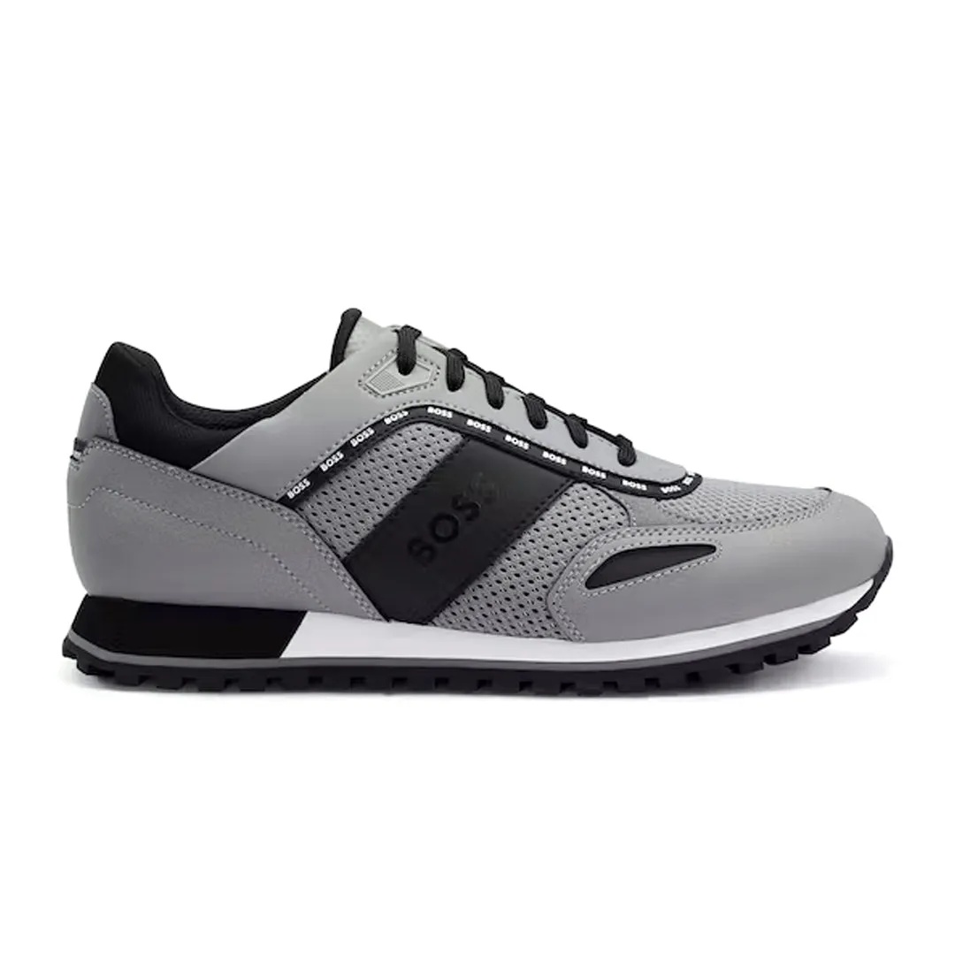 BOSS Men's Parkour Trainers with Logo Details in Gray and Black 50485704-060 sold by J&Z Couture product image thumbnail 2