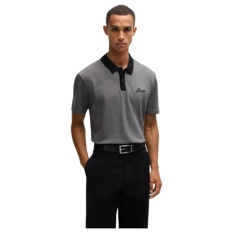 Boss Mercerised-Cotton Polo Shirt With Script Logo 50531402 sold by J&Z Couture