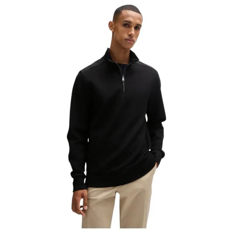 Boss Mercerized-Cotton Regular-Fit Sweatshirt With Logo Patch  5052499-001 sold by J&Z Couture