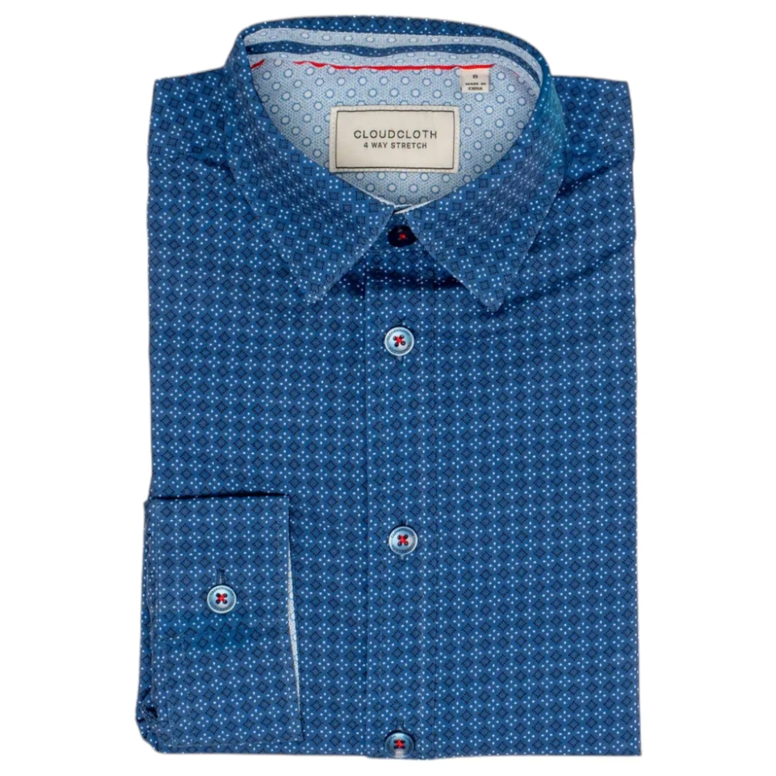 AXNY Boy's Shirt In Dark Blue/ Navy Dotted Diamonds SH9905 sold by J&Z Couture