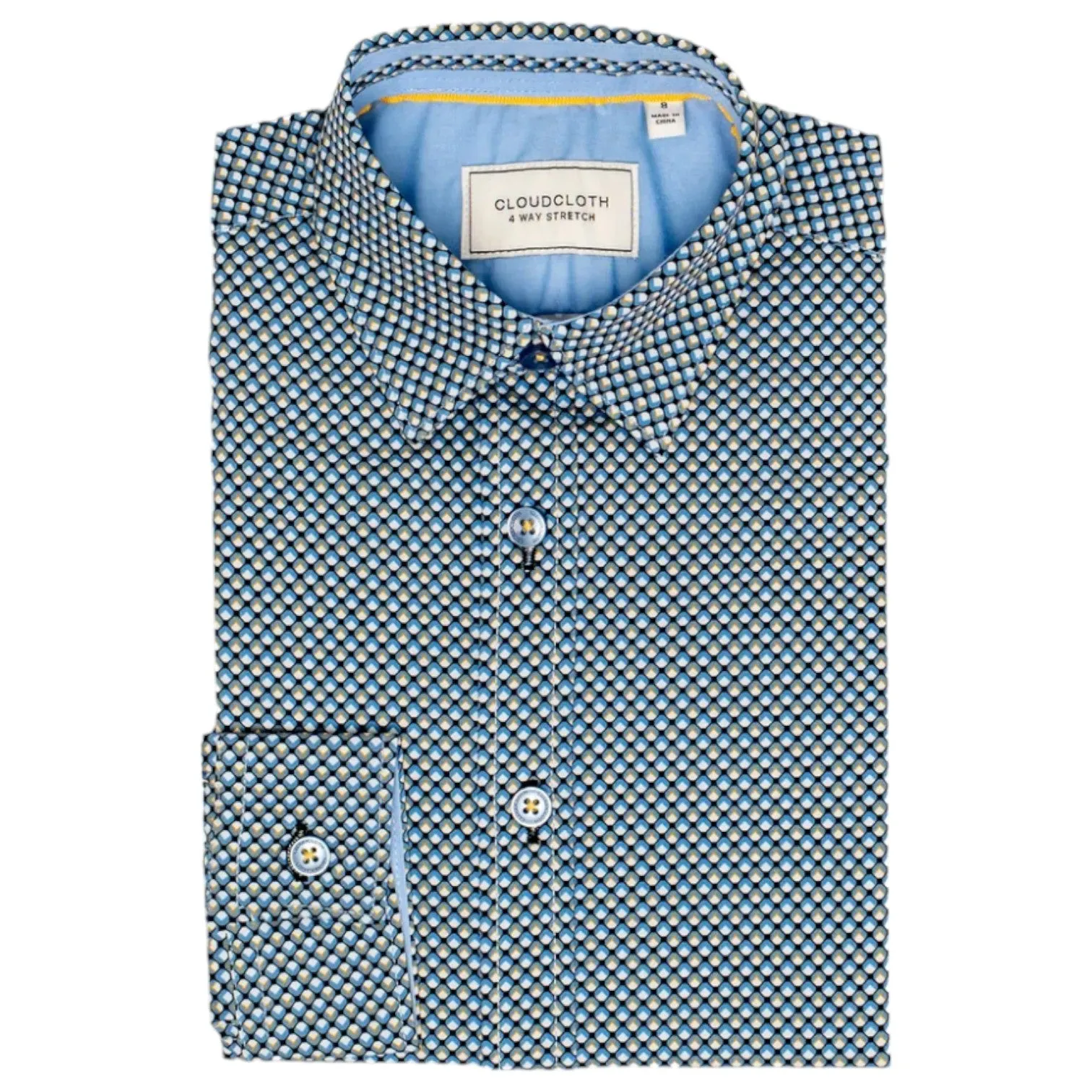 AXNY Boy's Shirt In Navy/Yellow and Blue Seafire SH9924 sold by J&Z Couture