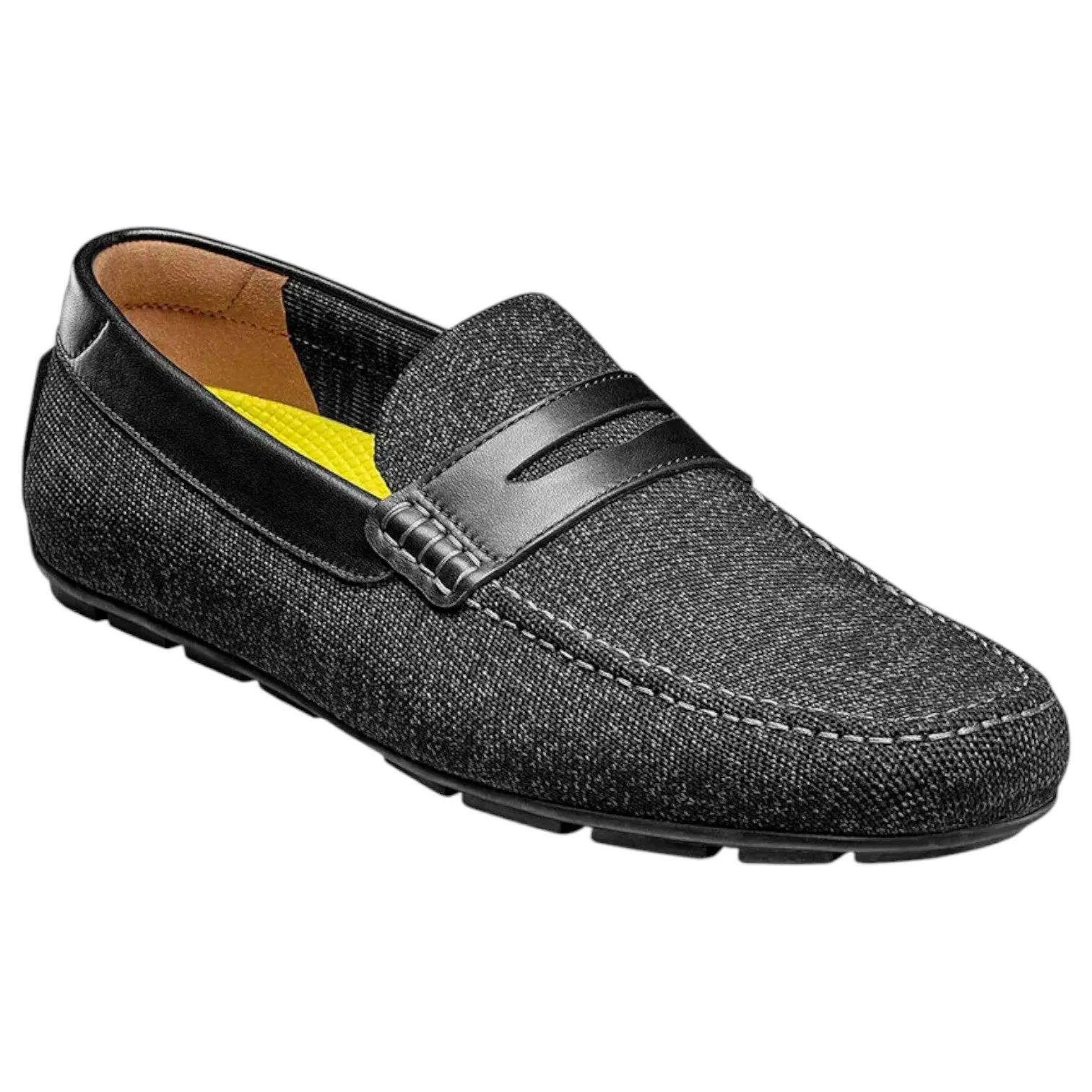 Florsheim Motor Knit Moc Toe Penny Driver Shoes 13418 001 Black sold by J&Z Couture