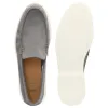 Hugo Boss Suede loafers with contrast outsole 50543083 035 Medium Grey sold by J&Z Couture