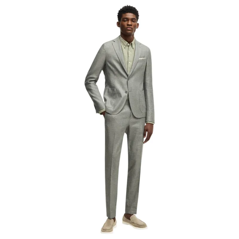 Hugo Boss Suede loafers with contrast outsole 50543083 342 Open Green sold by J&Z Couture