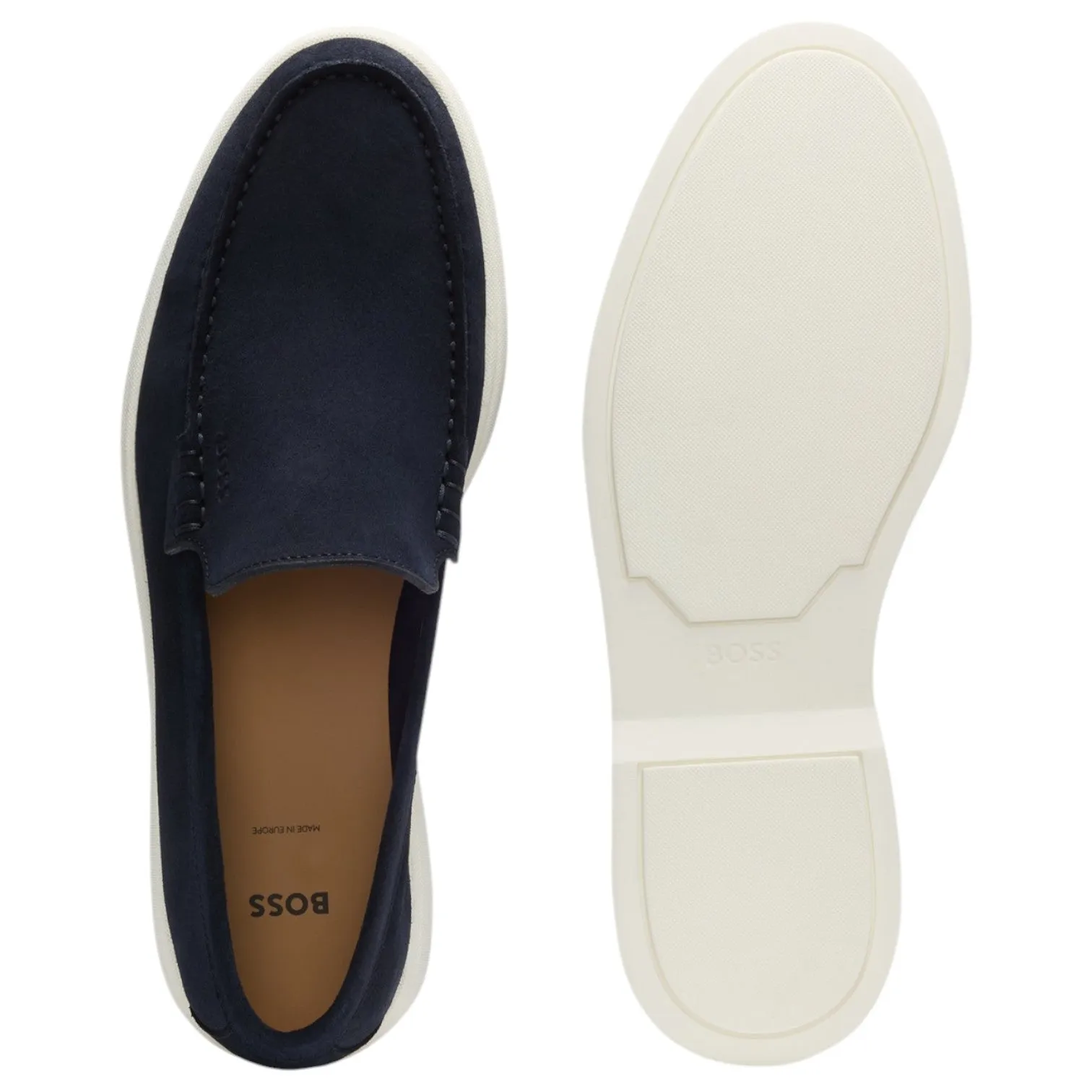Hugo Boss Suede loafers with contrast outsole 50543083 401 Dark Blue sold by J&Z Couture product image thumbnail 4