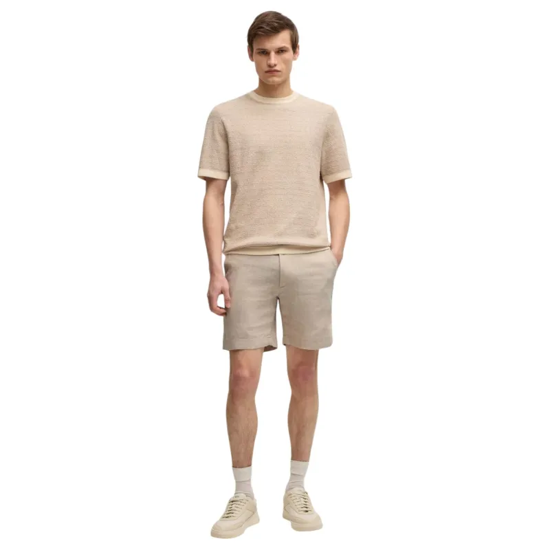BOSS Regular-Fit Shorts In A Linen Blend With Drawcord 50538016 made by Hugo Boss