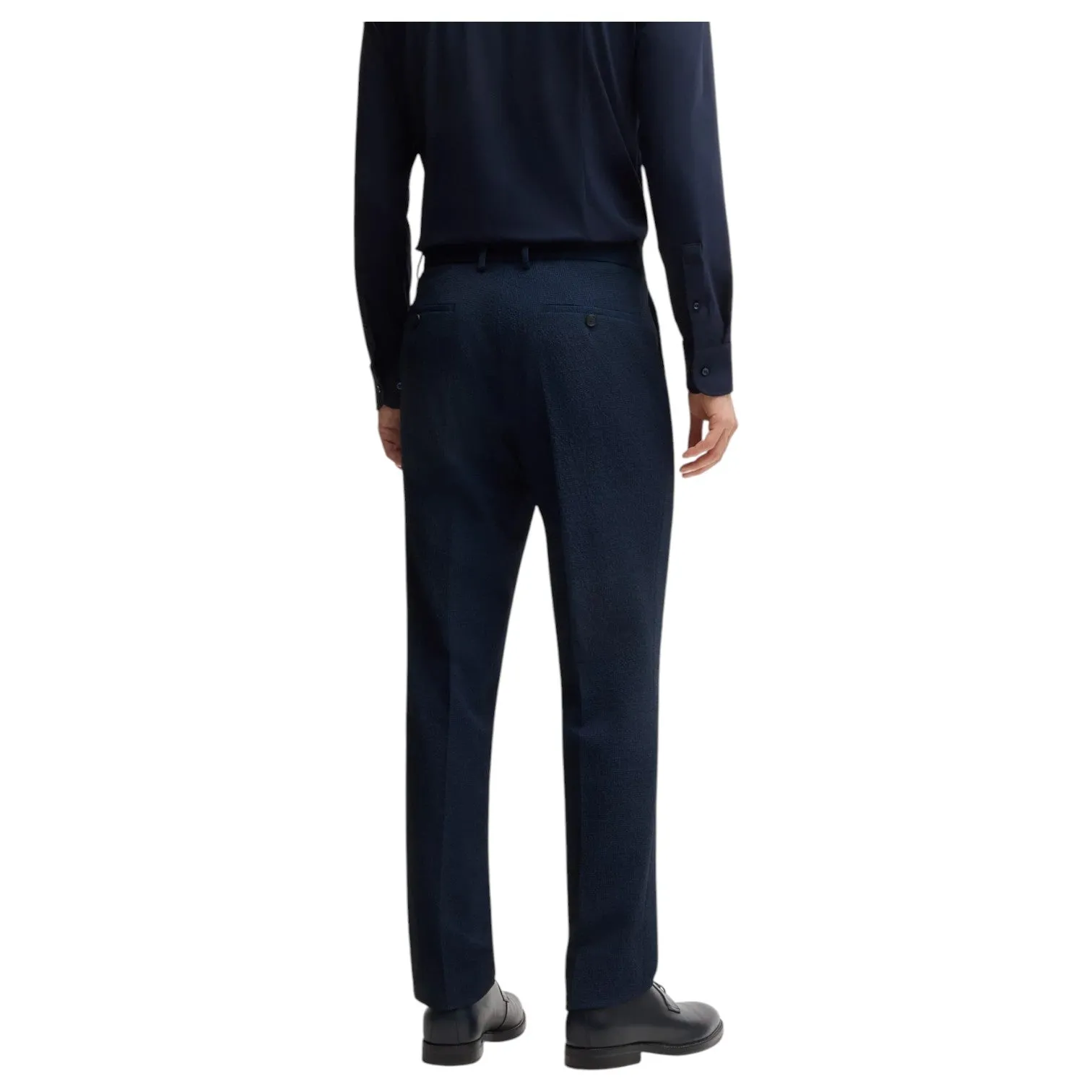 BOSS Two-piece suit in performance-stretch seersucker In Navy 50540771 404 sold by J&Z Couture product image thumbnail 5