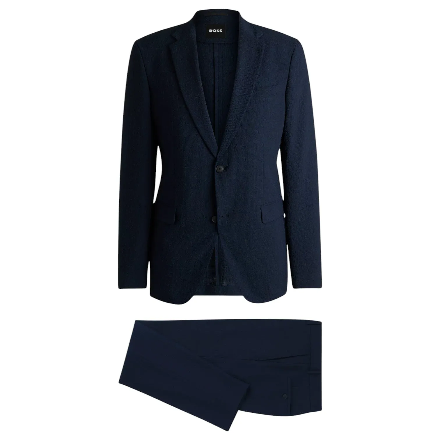 BOSS Two-piece suit in performance-stretch seersucker In Navy 50540771 404 sold by J&Z Couture product image thumbnail 2